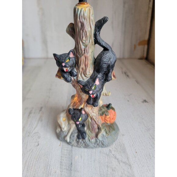 Vintage Halloween cat tree ceramic home decor scary - Picture 3 of 6